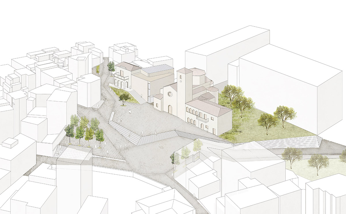 SCOB redesigns old city center of Ódena in Barcelona with continuous public space