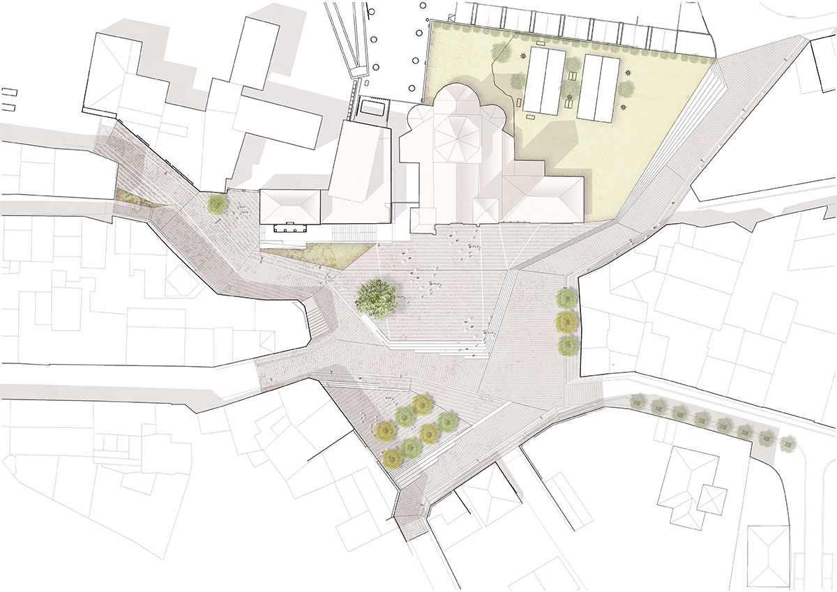 SCOB redesigns old city center of Ódena in Barcelona with continuous public space