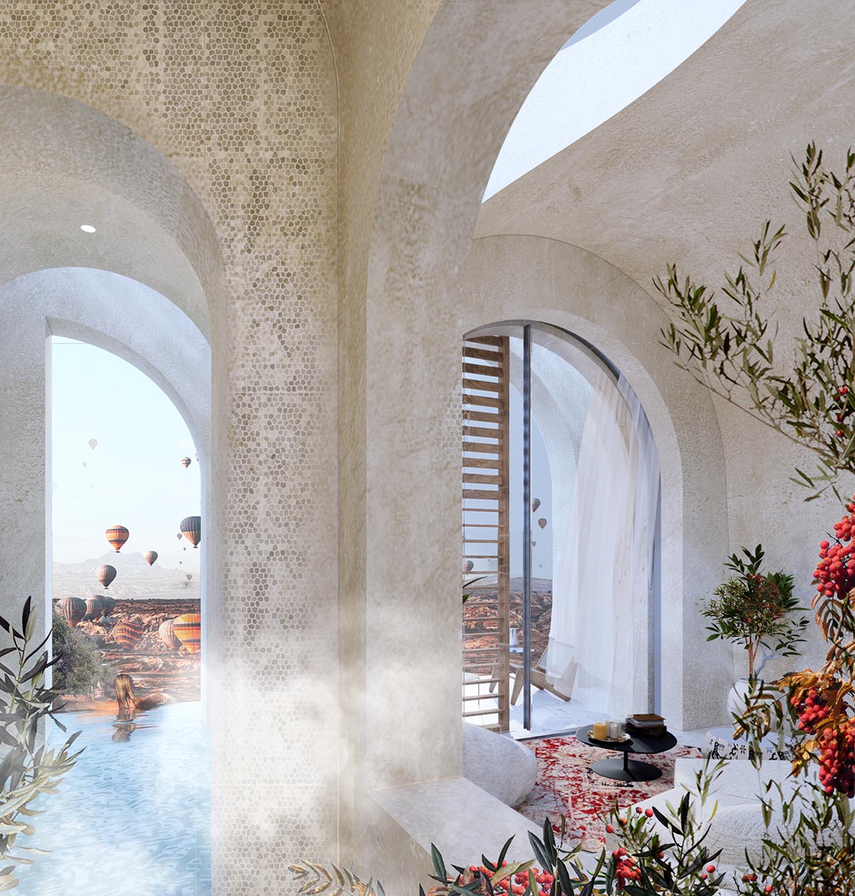 GAD creates carved-out spaces for spa hotel on an abandoned quarry in Cappadocia, Turkey