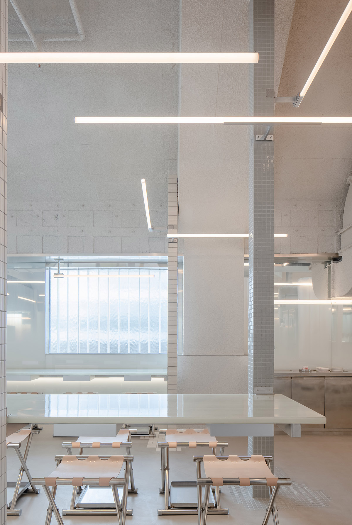 White scaffolding fills interior of Wardrobe NYC boutique by Jordana Maisie