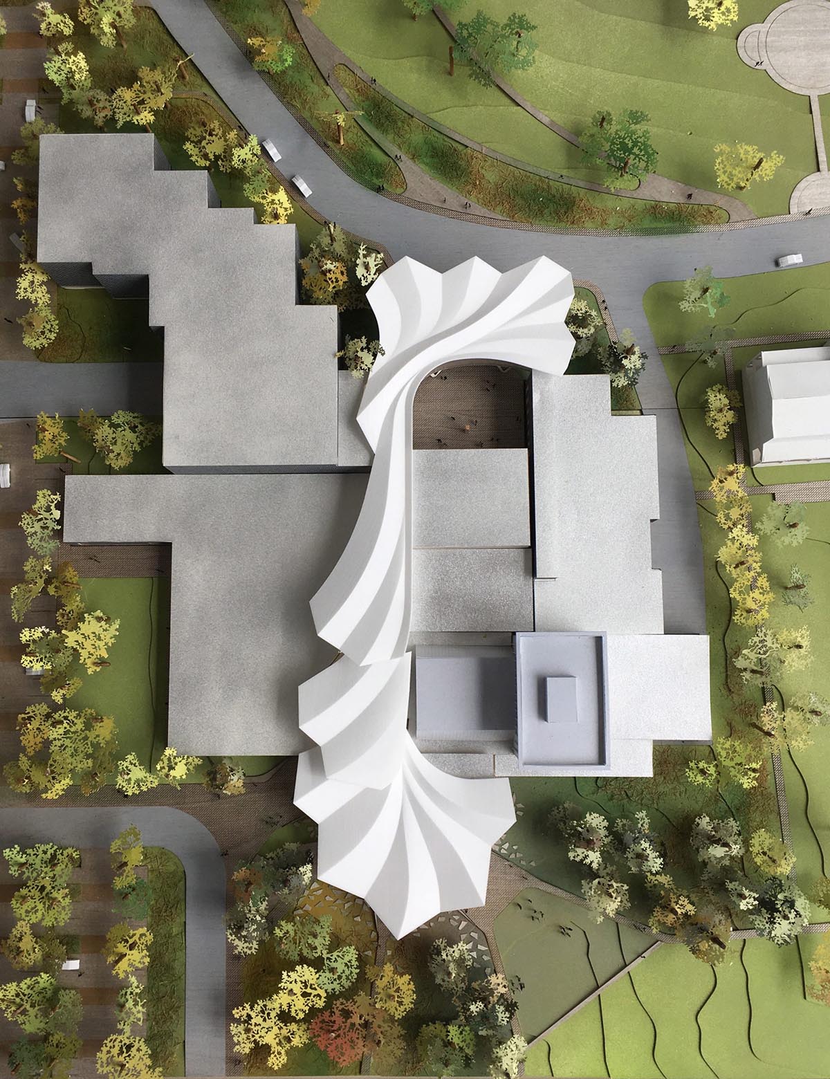Studio Gang's Arkansas Museum of Fine Arts takes shape with folded concrete roof in Little Rock