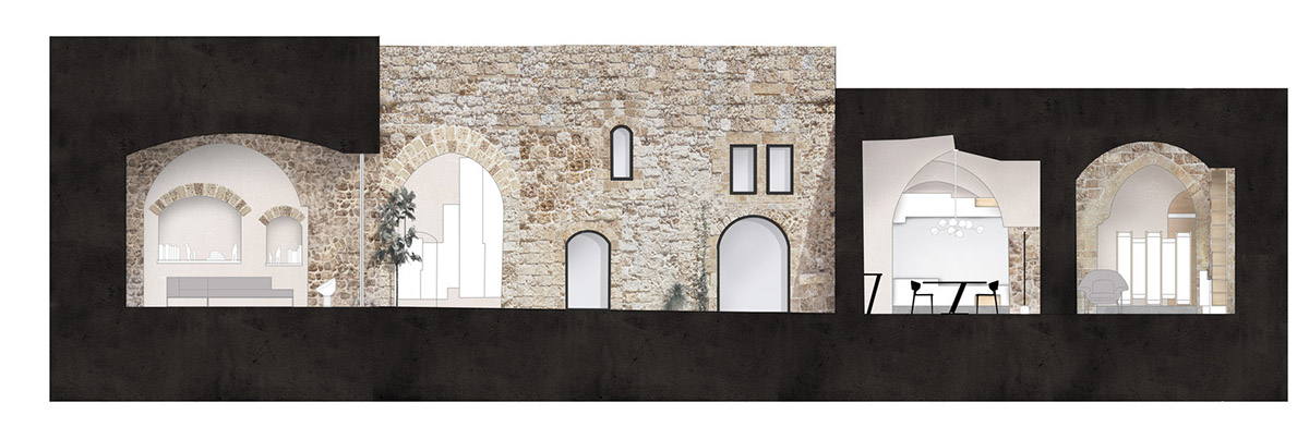 Pitsou Kedem Architects creates interior with arched doorways in a historic apartment in Israel