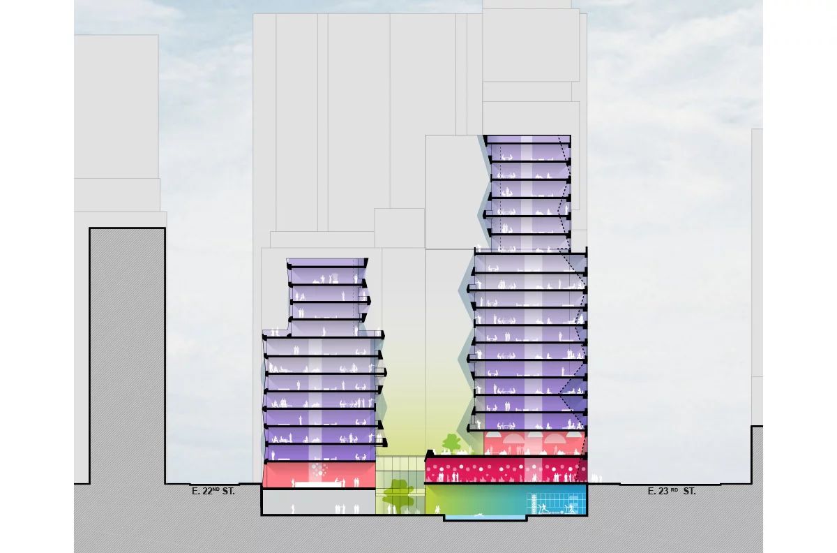OMA's 121 East 22nd Street redefines the streetscape with prismatic corner in Manhattan