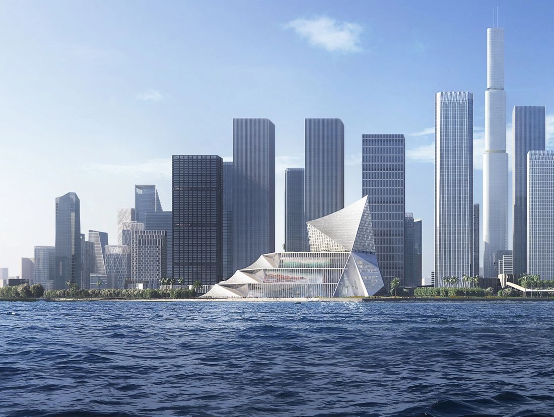 OMA reveals design for polyhedron International Conference and Exchange Center in Shenzhen