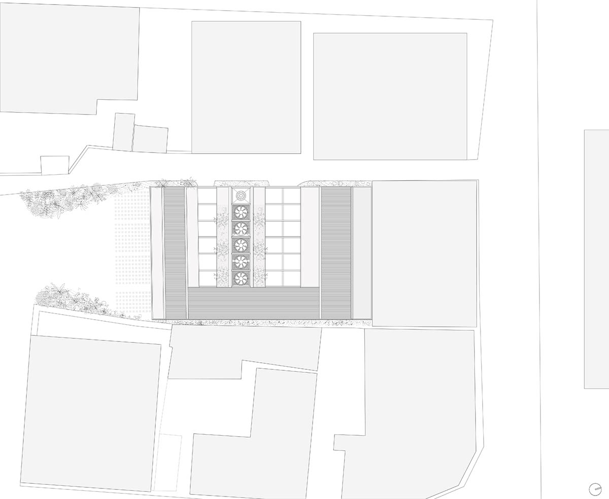 one-aftr converts old factory buildings into a fragmented cafe in South Korea