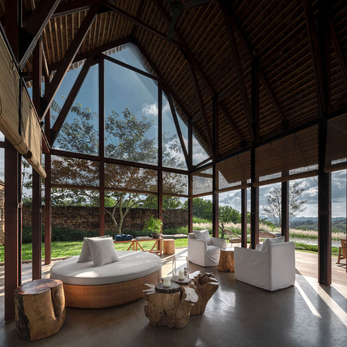 Onion completes rural hotel with private villas within organic fruit and vegetable farms in Thailand