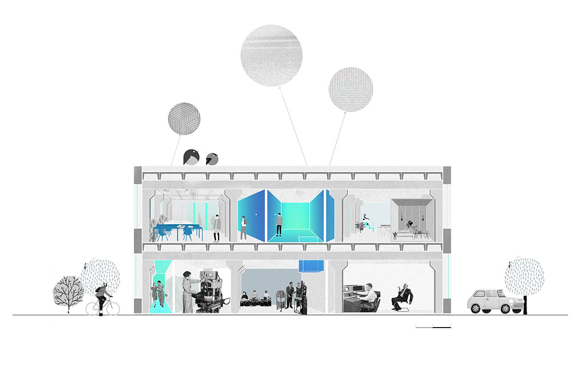 Mango Vinyl Hub winners transform Latvia&rsquo;s abandoned tin foil factory with cartoonist transit tubes