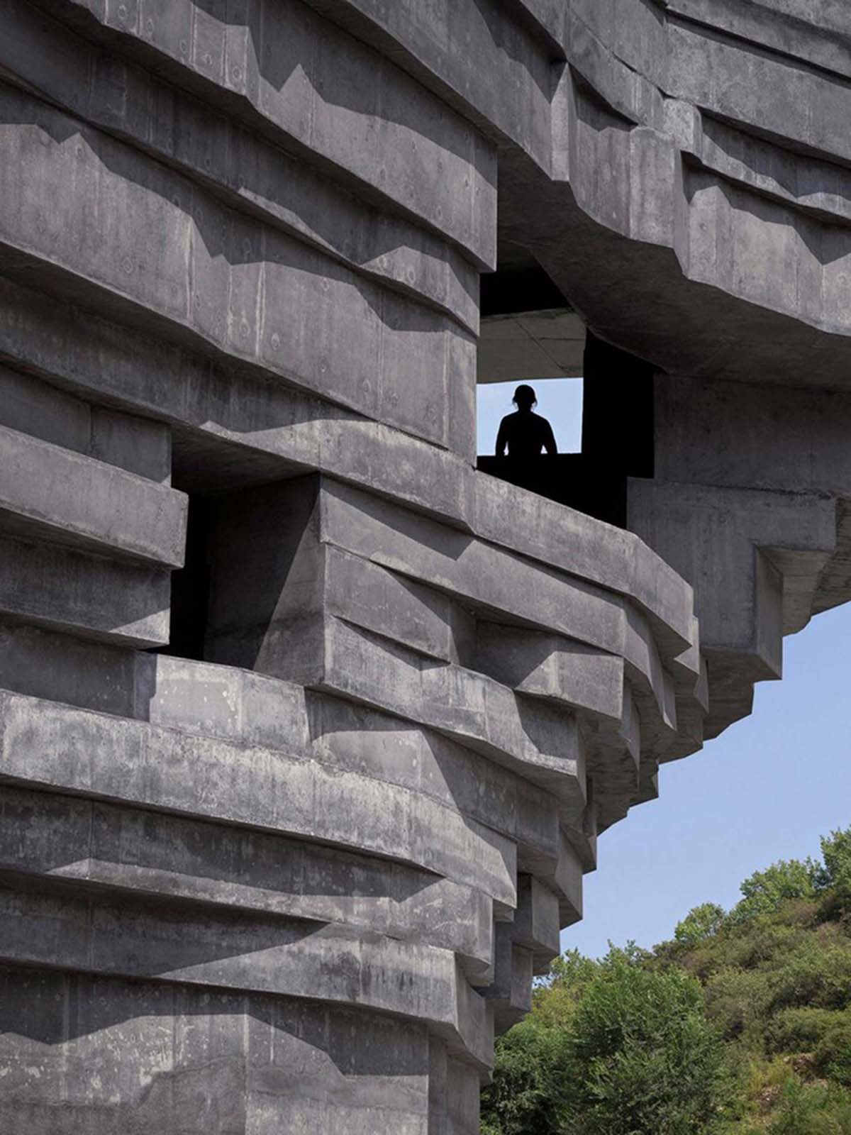 OPEN Architecture designs monolithic rock-like open-air concert hall in the north of Beijing