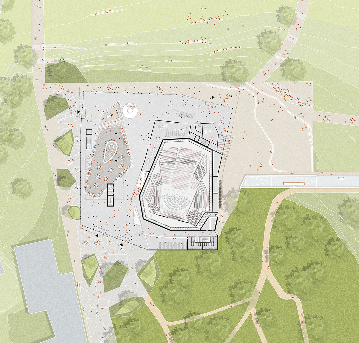 Orange Architects releases its cloud-like design for Vilnius Concert Hall, Tautos Namai Competition