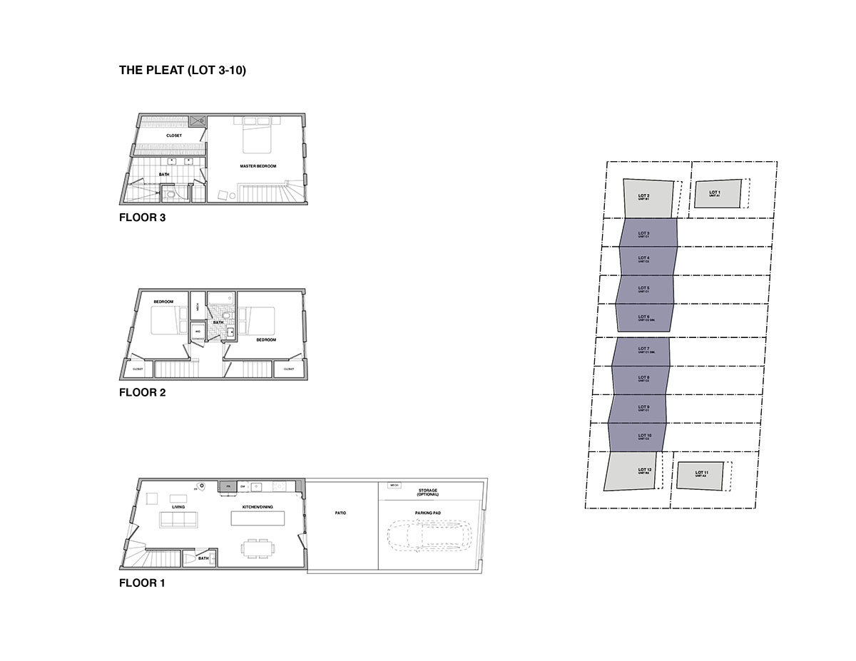 Waechter Architecture completes Origami townhouses with folded facades in Portland