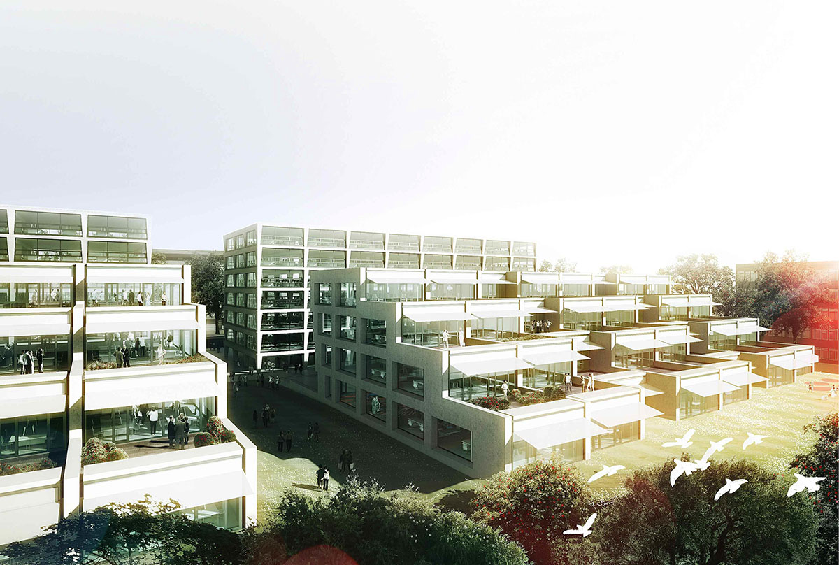 JEMS Architekci unveils plans for triangle-pillared office buildings and hotel in Warsaw