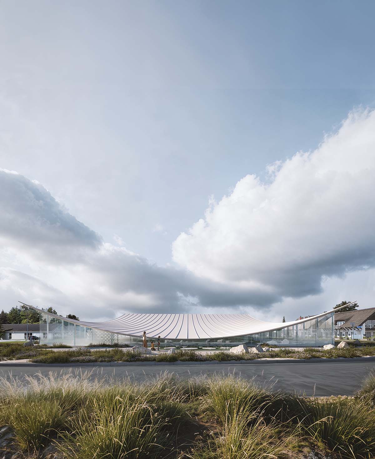 BIG unveils design for a new Paper Art Museum with a lightweight roof structure in Denmark