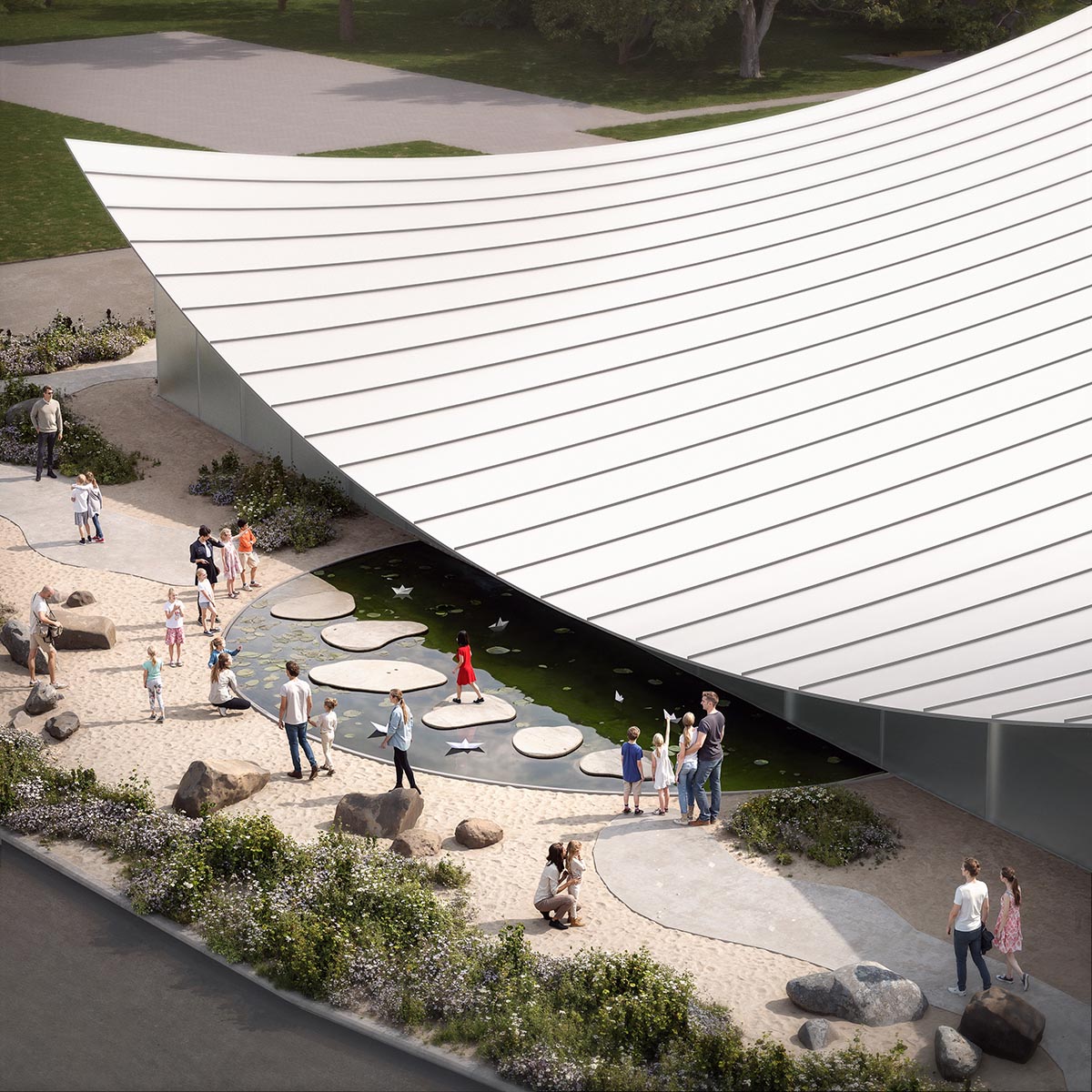 BIG unveils design for a new Paper Art Museum with a lightweight roof structure in Denmark