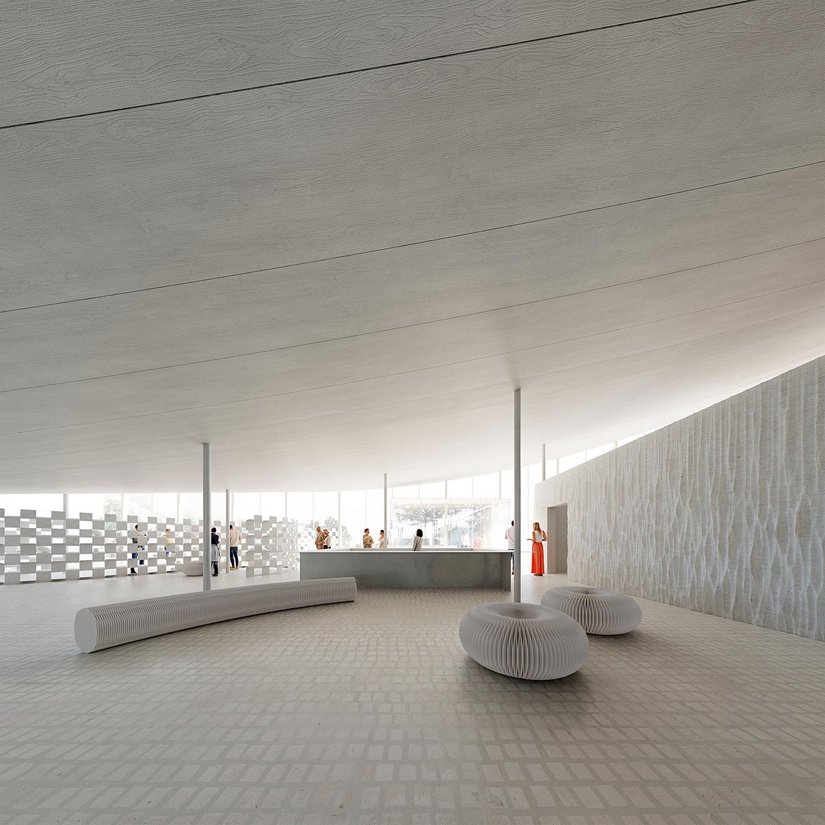 BIG unveils design for a new Paper Art Museum with a lightweight roof structure in Denmark