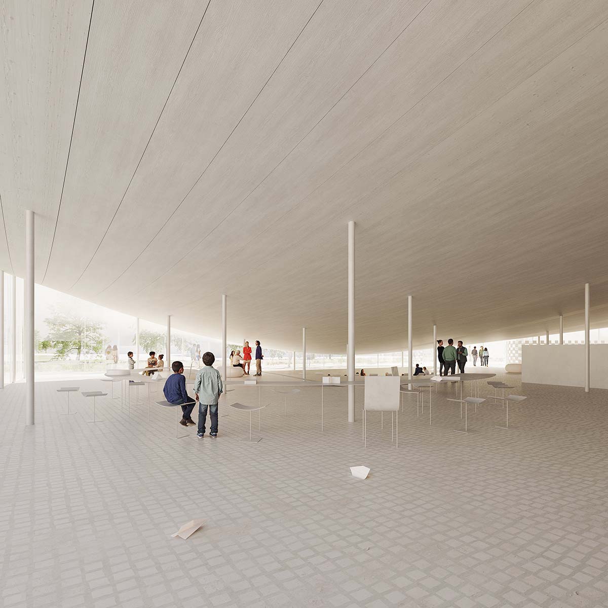 BIG unveils design for a new Paper Art Museum with a lightweight roof structure in Denmark