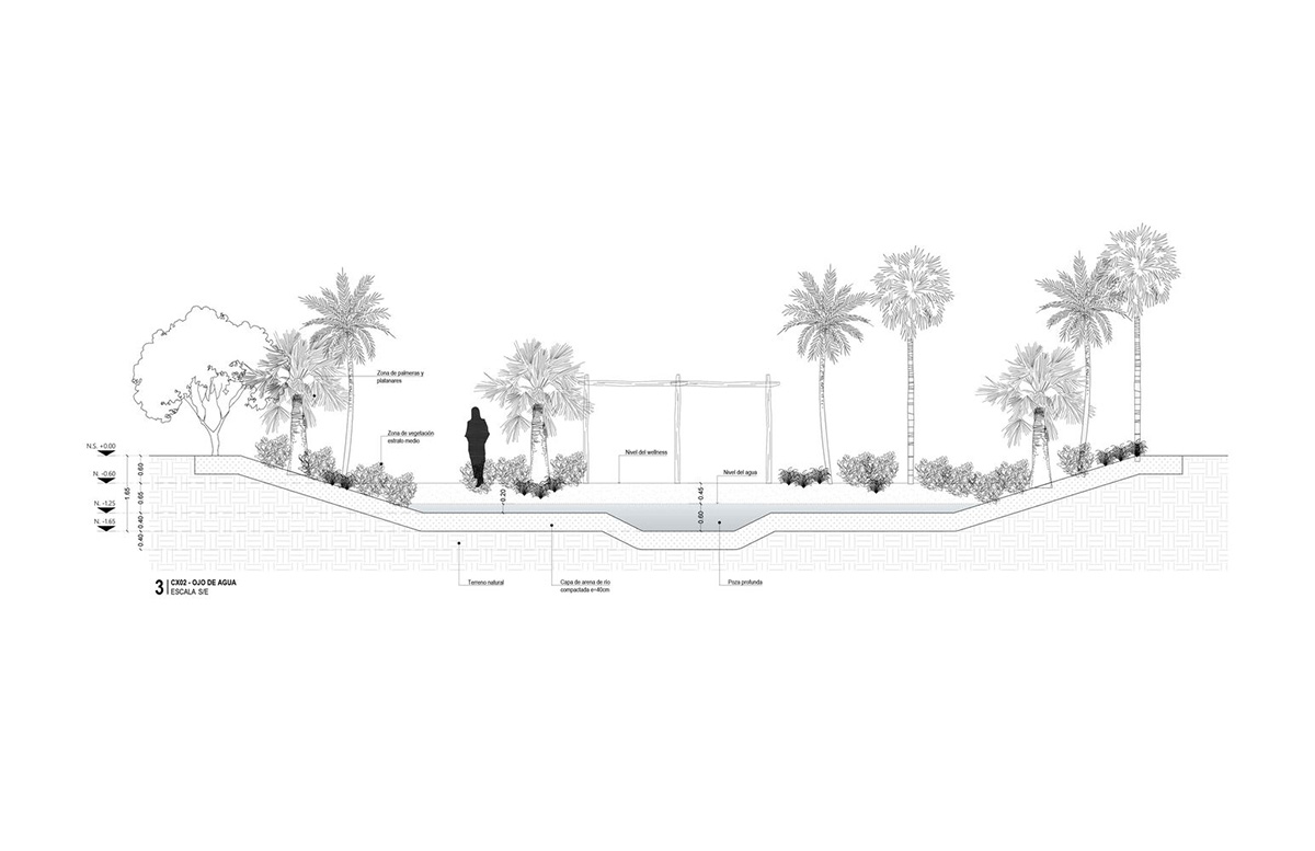 Resort mimics natural motion of desert with punctuated beige-coloured concrete volumes in Mexico 