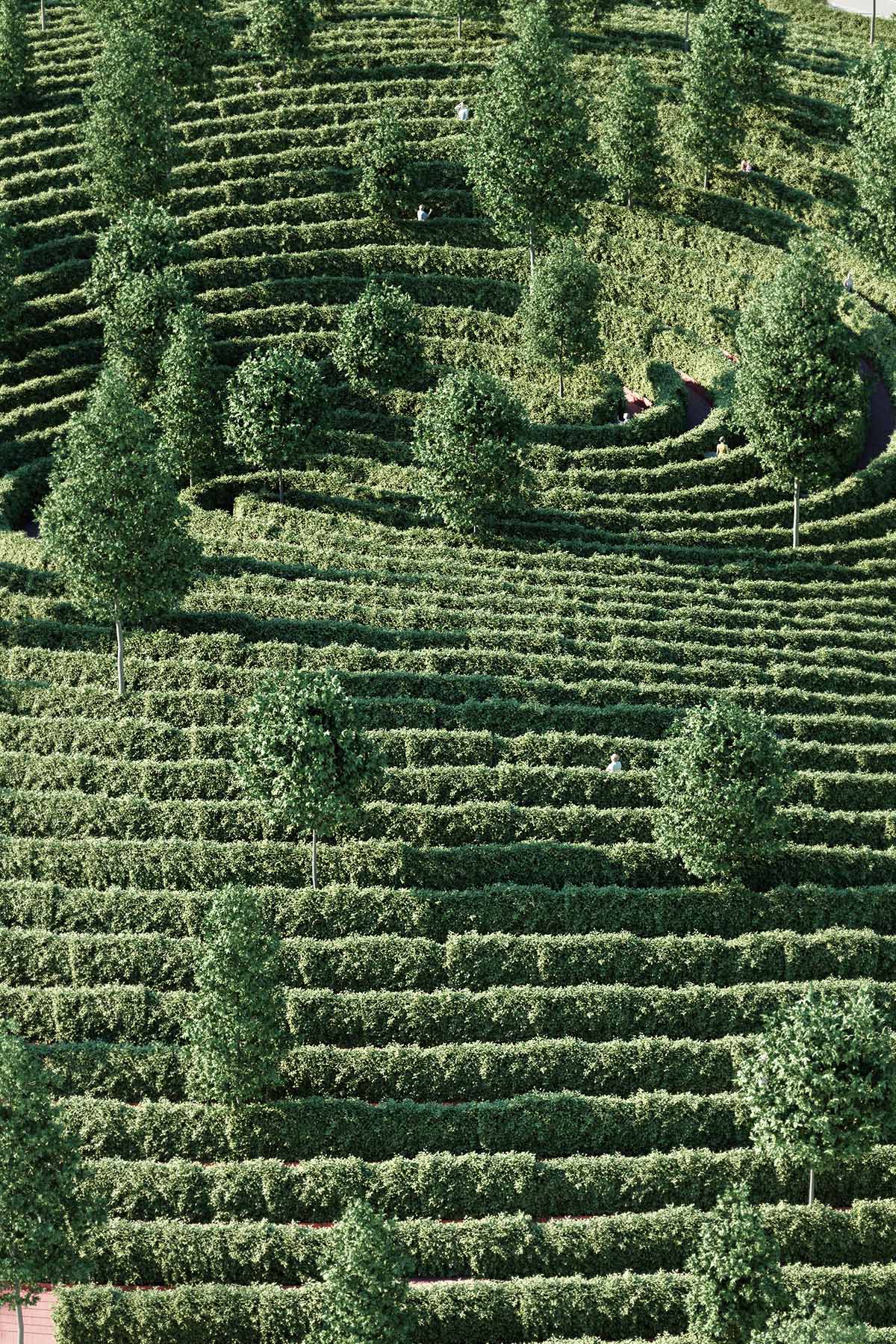 Studio Precht unveils design for spiral park proposing physical distancing for outdoor gardens