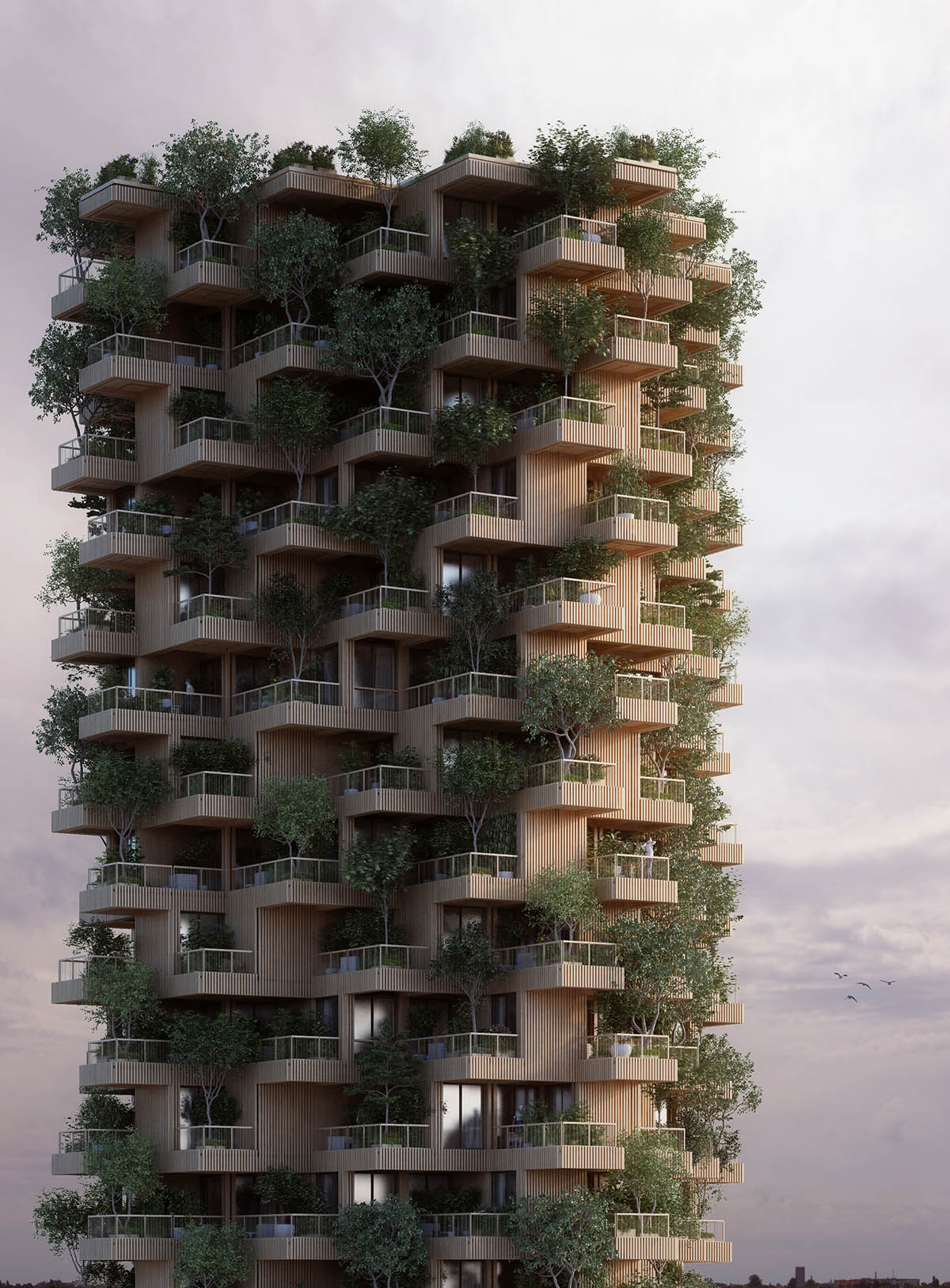 Penda proposes modular and natural high-rise tower produced from massive timber panels for Toronto
