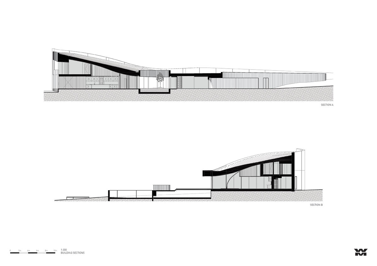 Wood Marsh translates topography lines into snake-like Peninsula House in Australia 