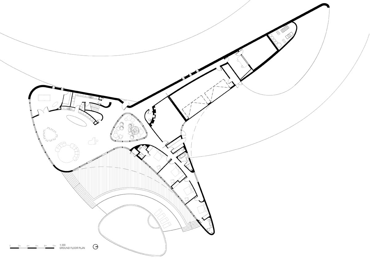 Wood Marsh translates topography lines into snake-like Peninsula House in Australia 