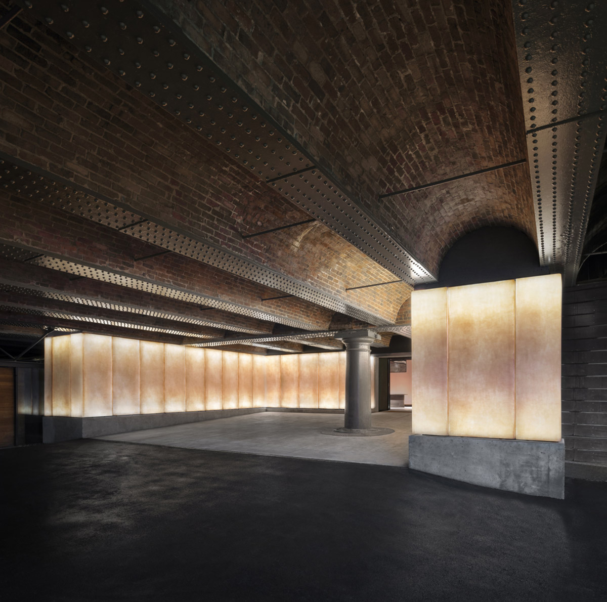 Carmody Groarke completes gallery that features brick vaulted ceilings and back-lit panels