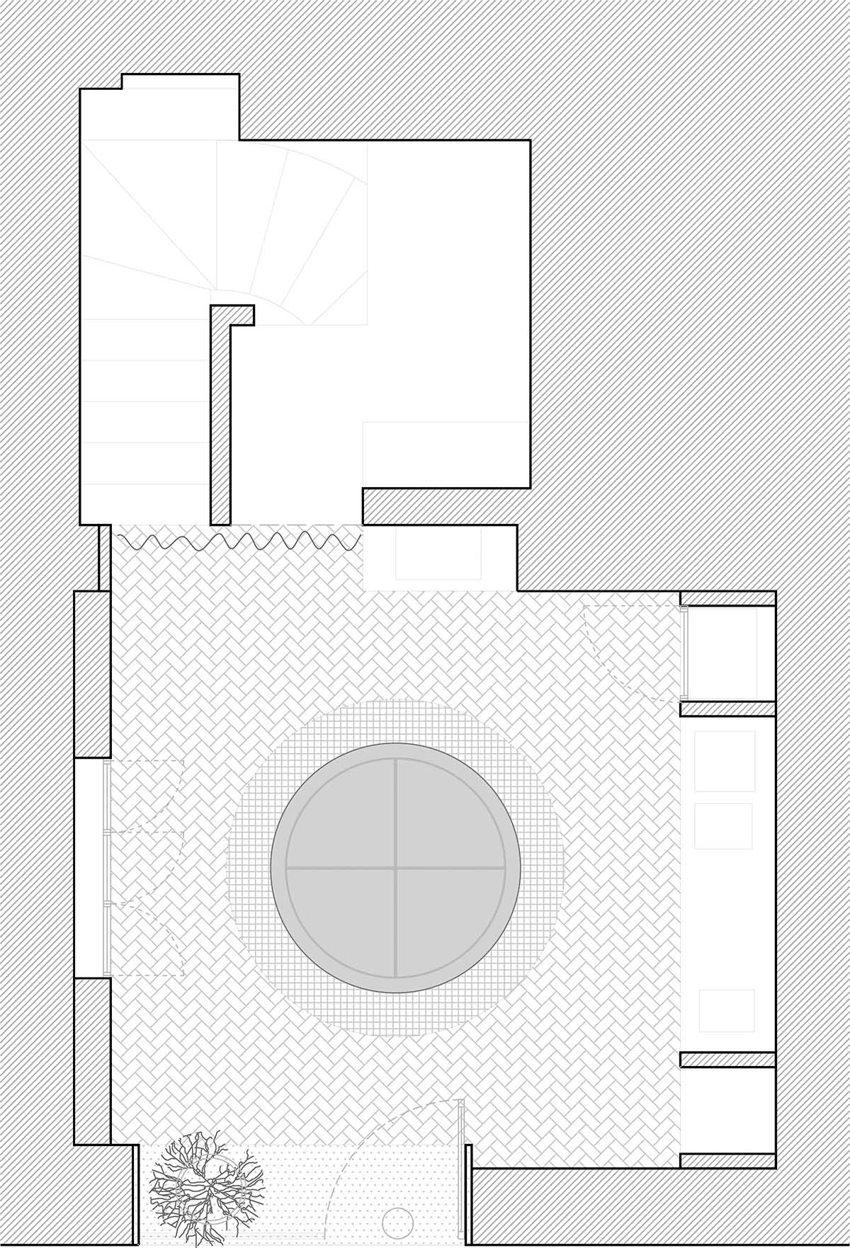 Bakery features central oak tables that revive the traditional dining room experience 