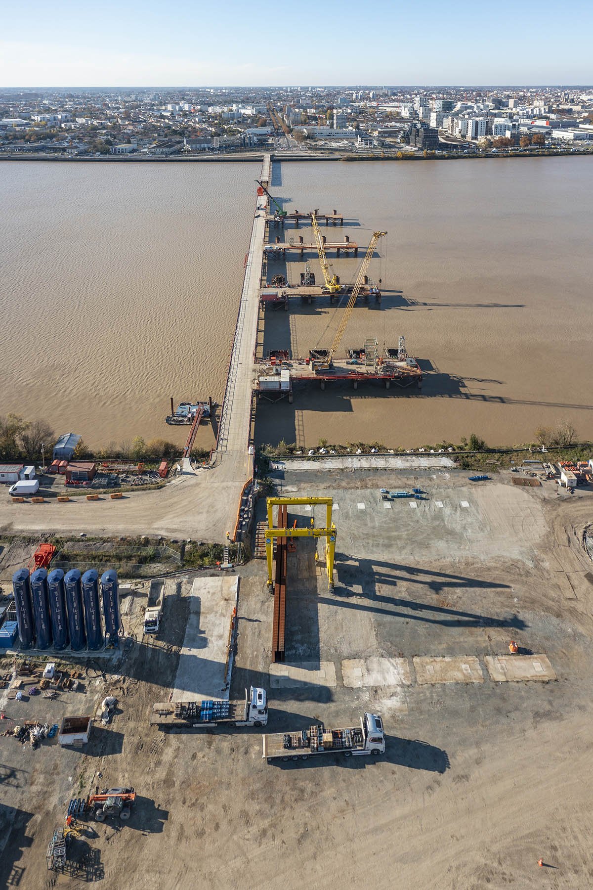 Construction work starts for OMA's Simone-Veil Bridge in Bordeaux