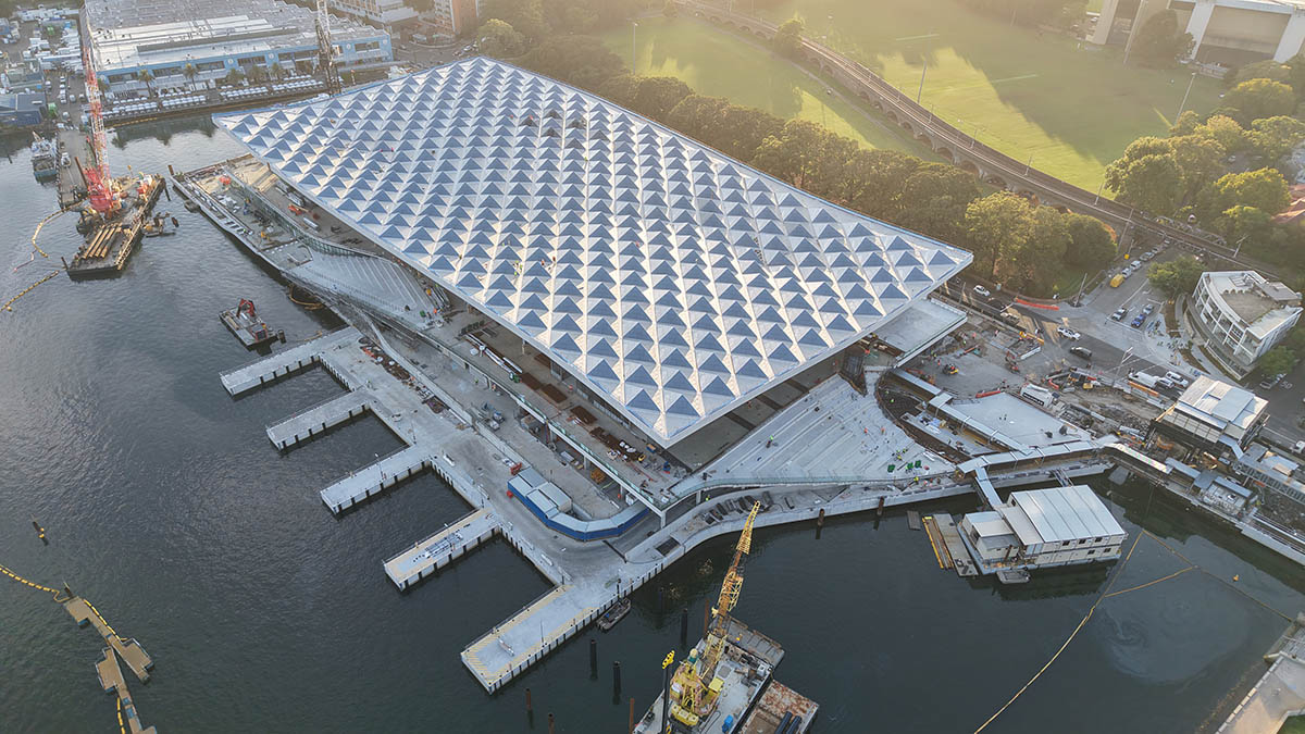 3XN-designed Sydney Fish Market reaches a major milestone with a 200-metre-long floating canopy 