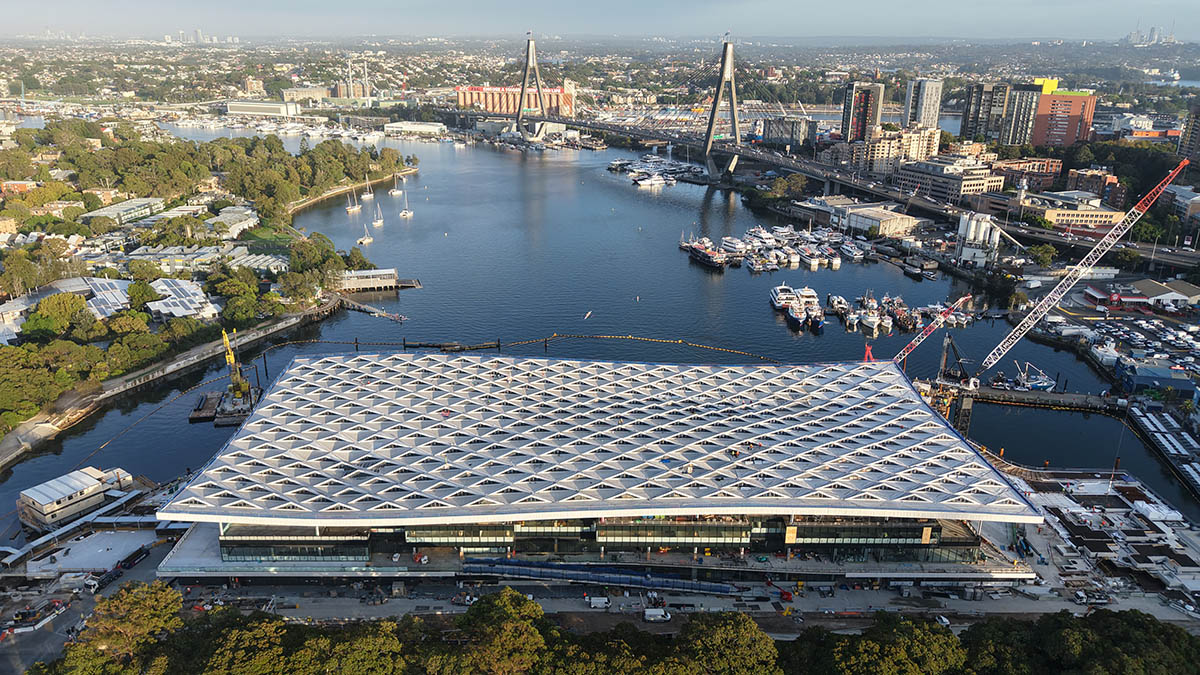 3XN-designed Sydney Fish Market reaches a major milestone with a 200-metre-long floating canopy 