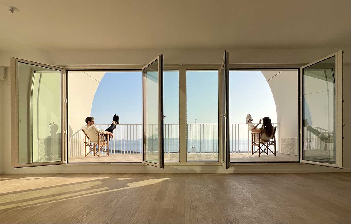 PietriArchitectes wraps residential tower with white concrete vaults referencing to the Mediterranean