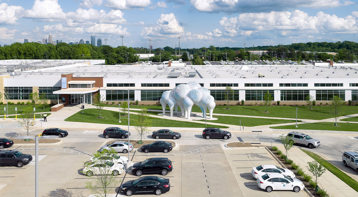 THEVERYMANY designed a cloud-like pavilion with dreamy interior in Charlotte