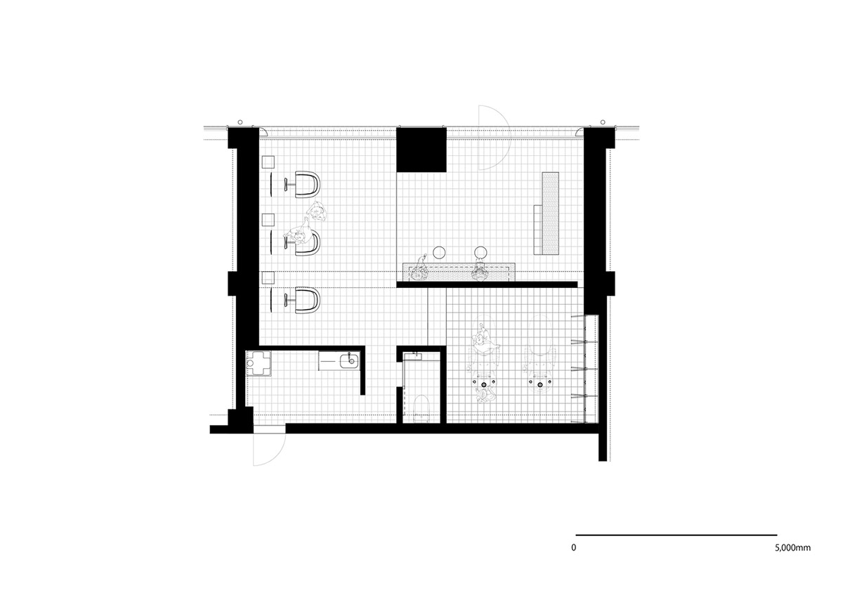 YYA / Yusuke Yoshino Architects creates hair salon made of pinkish walls and brick tiles in Osaka 