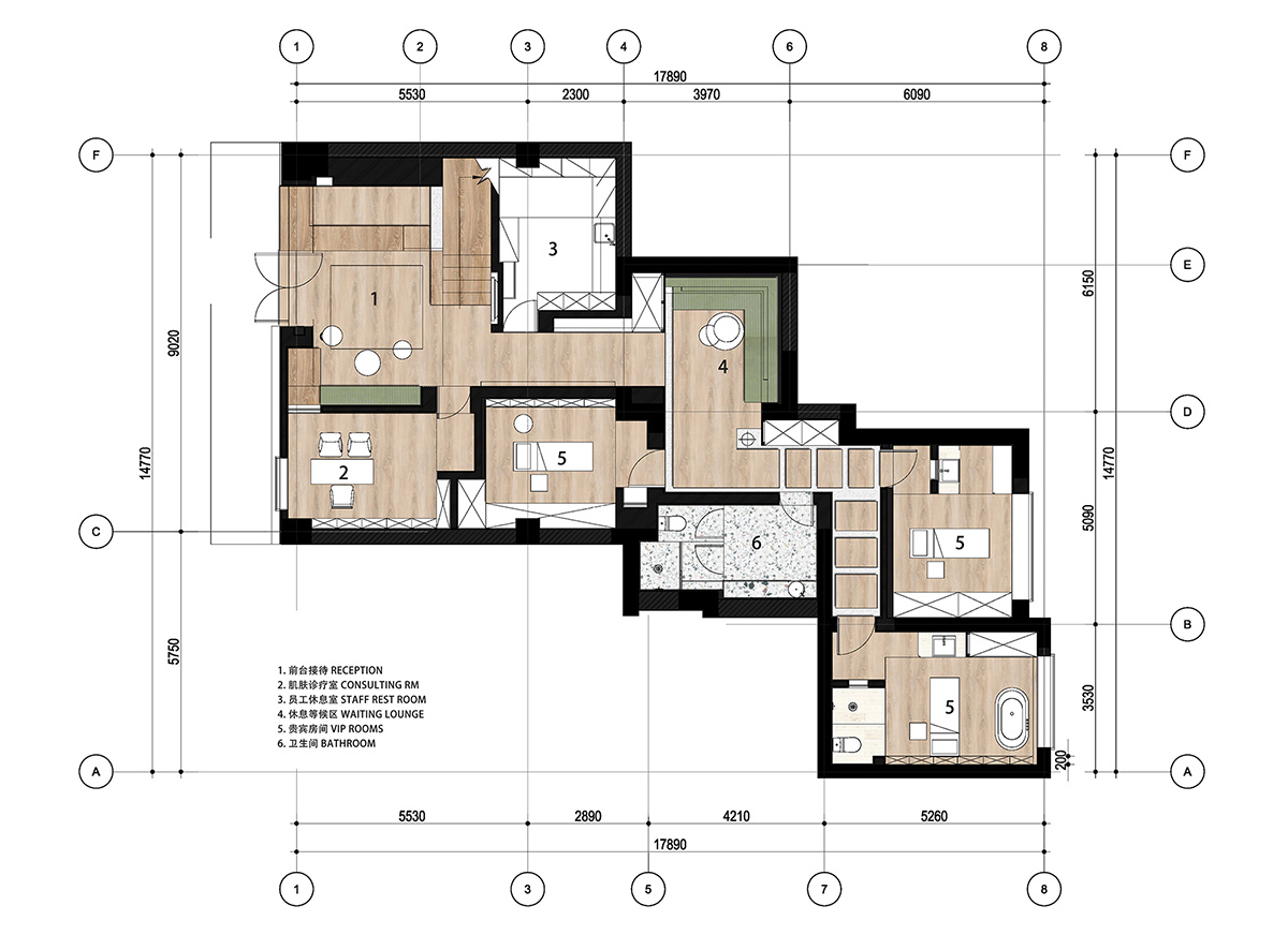 Studio DOTCOF creates cave-like interior spaces for a beauty salon in Shanghai