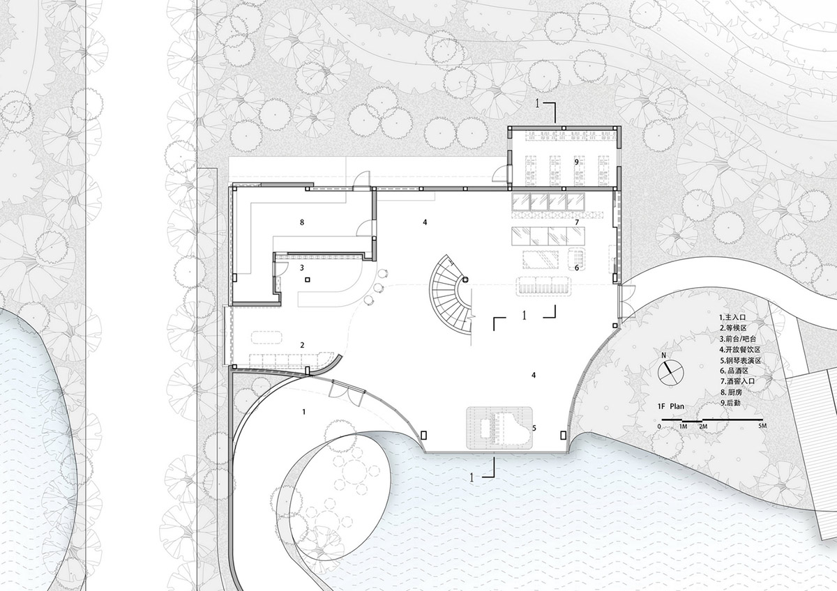 Wildurban Architects completes restaurant with cave-like roof in a forest in Huizhou, China