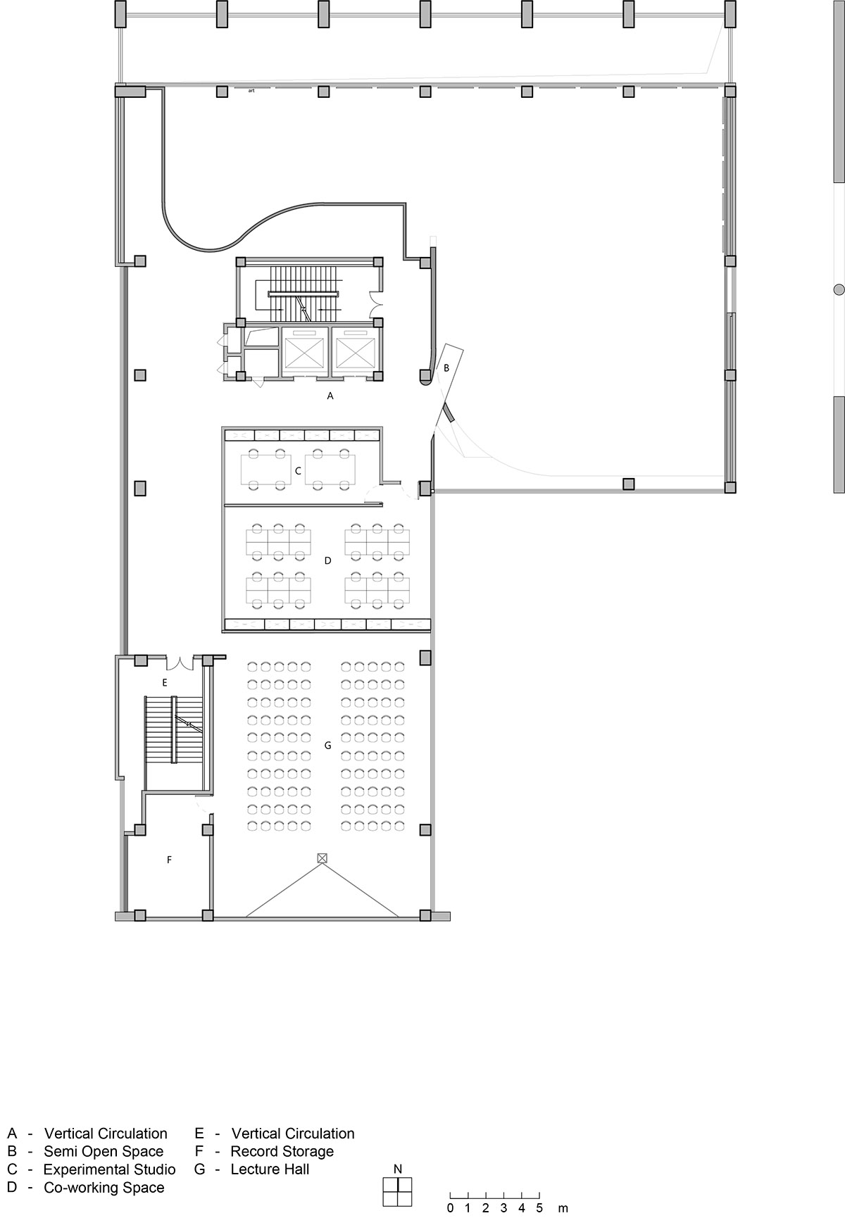 Waterfrom Design's art space features flowing walls to create