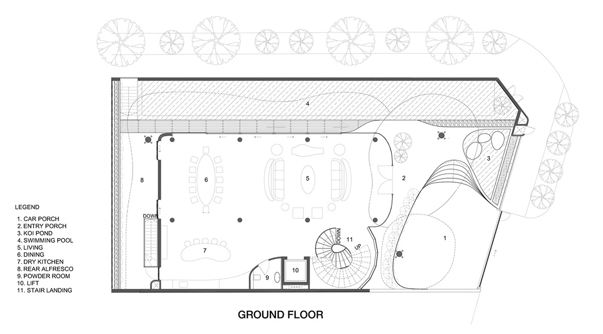 EHKA Studio's curvaceous residence features floating pods offering playful facade in Singapore