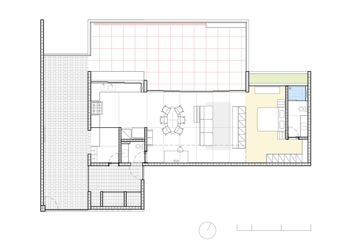 Large wooden shutters allow fully daylight in this house by Marcos Franchini & Nattalia Bom Conselho