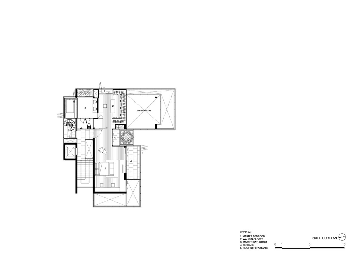 AAd built self-sustainable residence with perforated facade and steel rods in Thailand