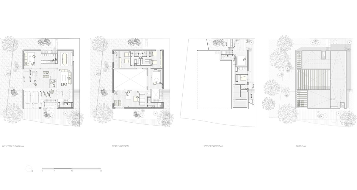 Cadaval & Solà-Morales' white excavated house features porous interior that expands activities