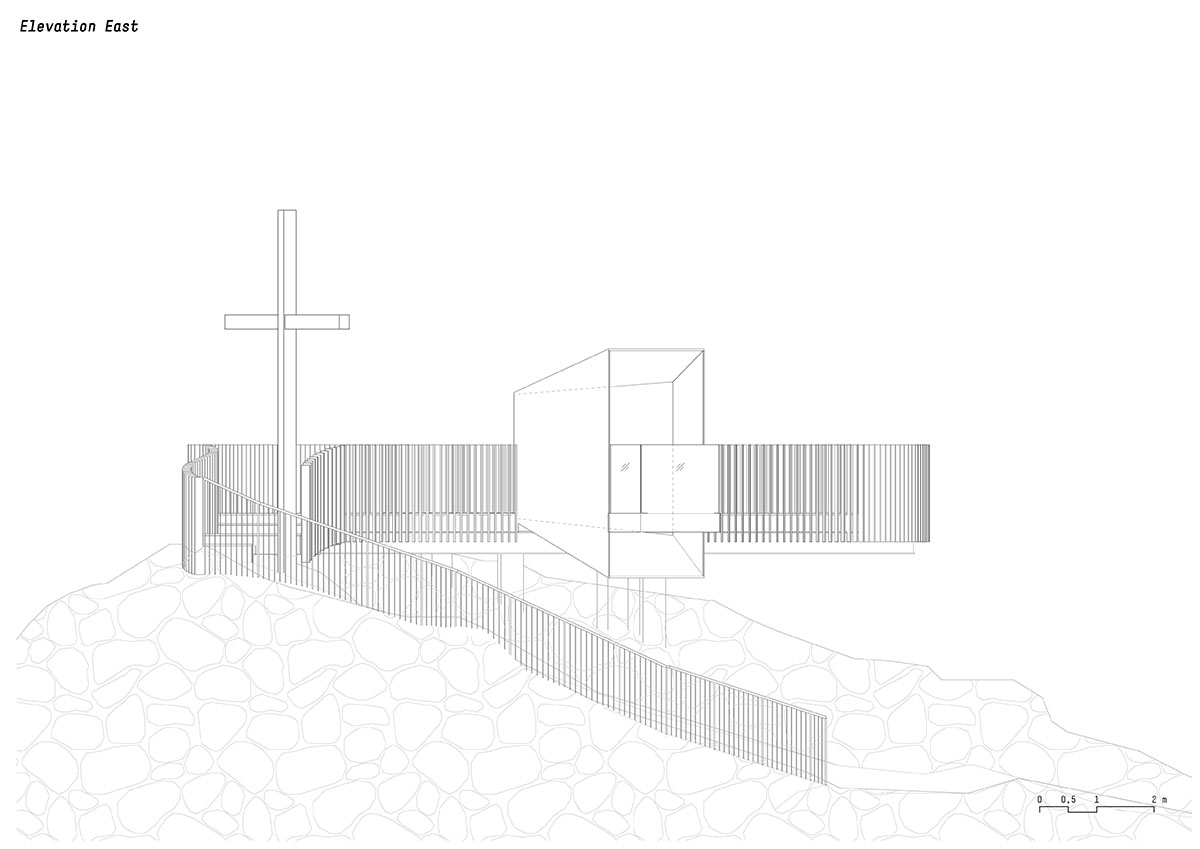 noa* network of architecture built corten steel viewing platform on the Schnals Valley Glacier ridge