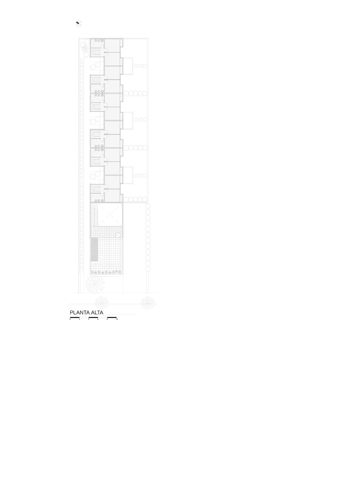 Andres Alonso Architecture Workshop completes La Inesita houses with tall brick base in Cordoba