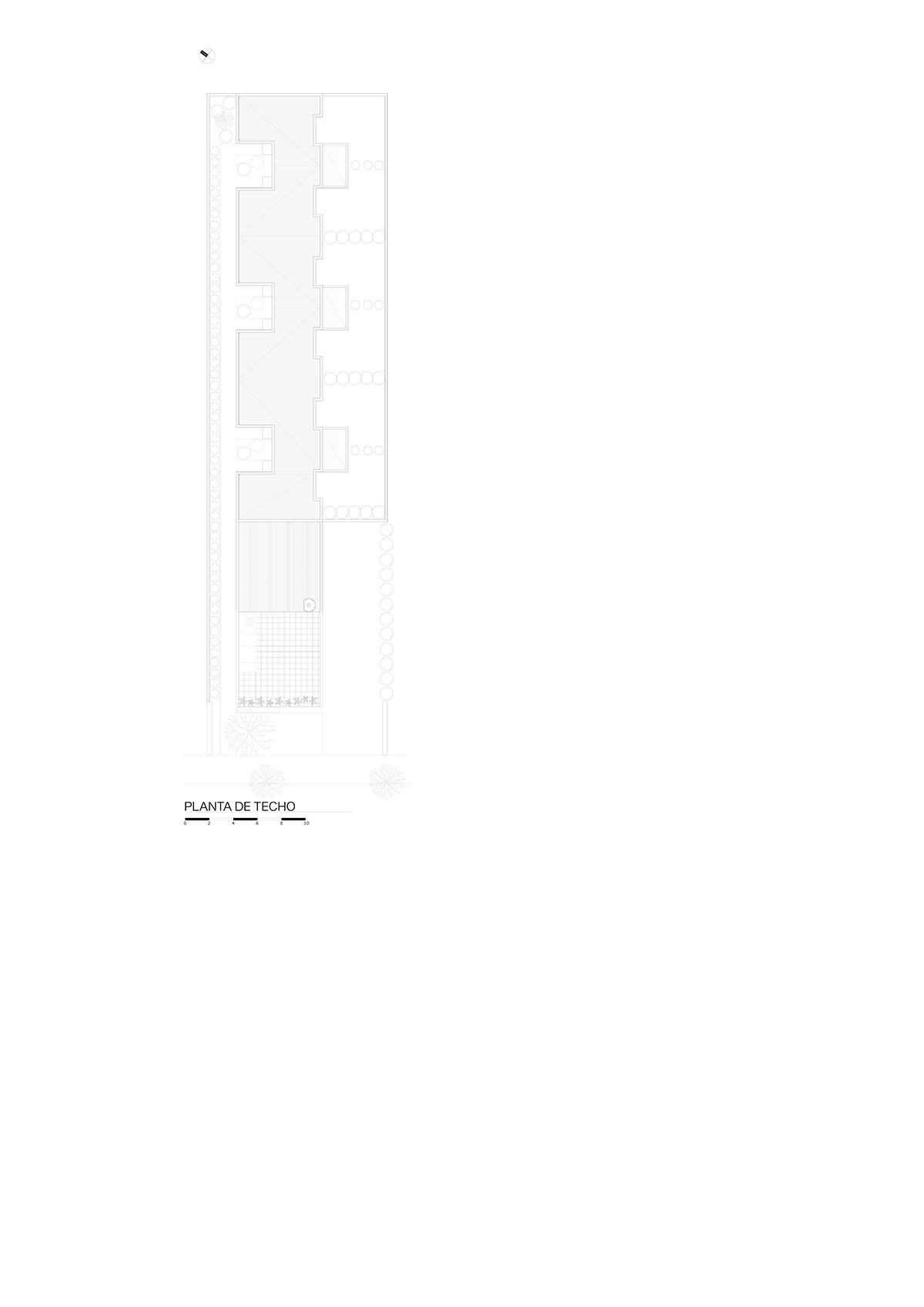 Andres Alonso Architecture Workshop completes La Inesita houses with tall brick base in Cordoba