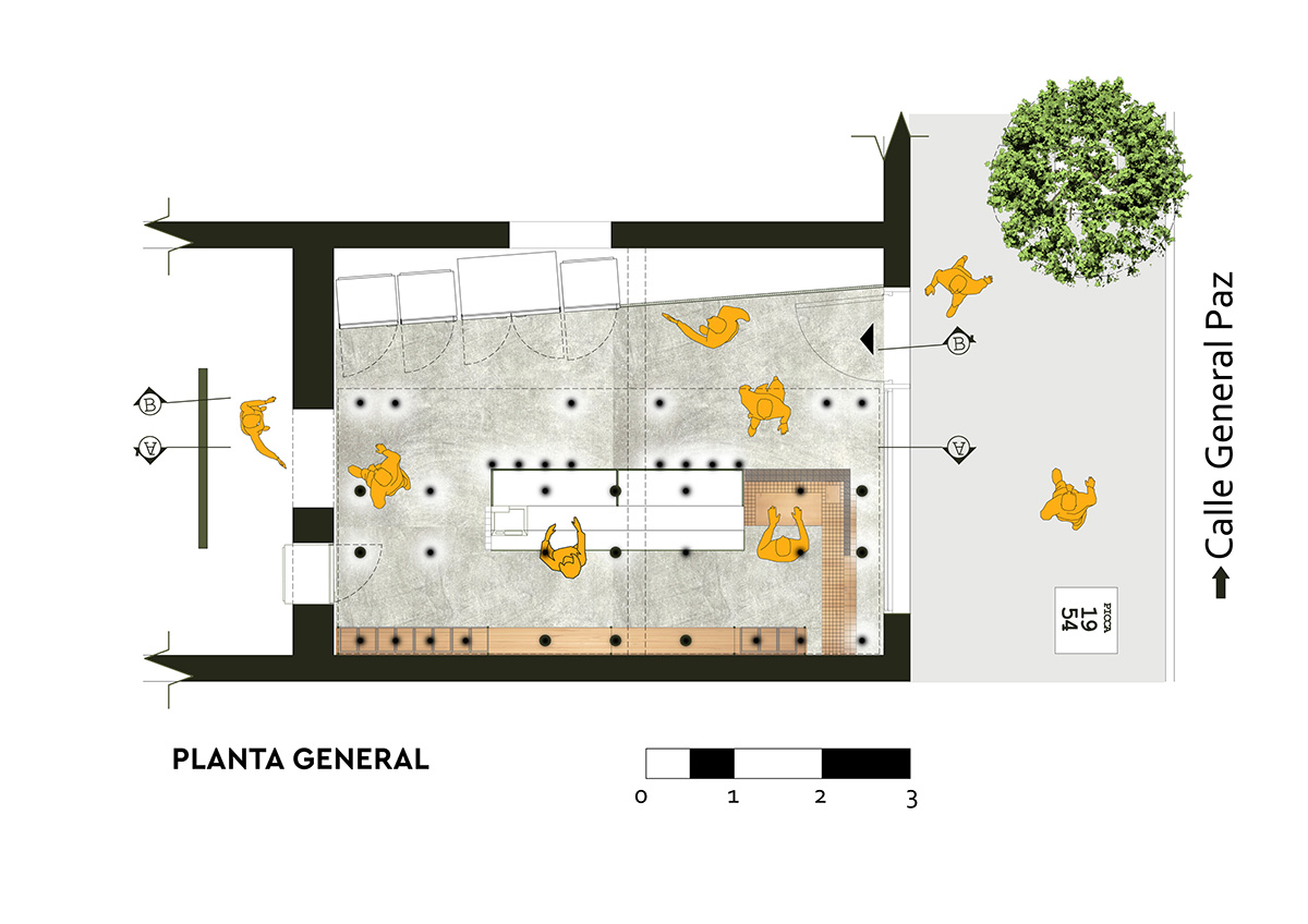 Efeeme arquitectos suspends thousands of broomsticks from the ceiling of patisserie in C&oacute;rdoba