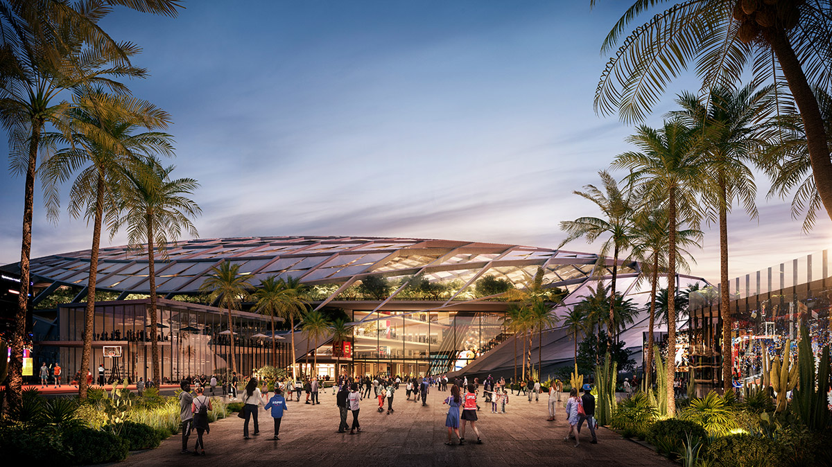 Aecom to design Los Angeles Clippers arena with diamond-shaped metal panels in Inglewood