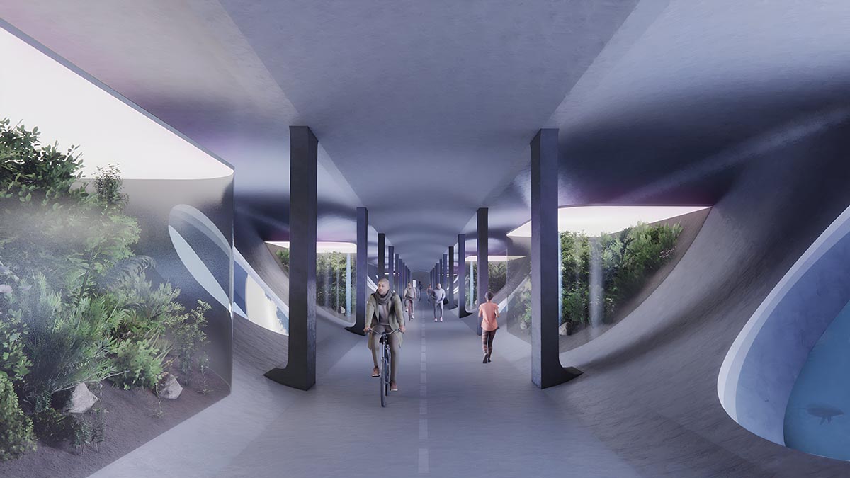 Angelo Renna proposes a submerged floating bridge over the Strait of Sicily