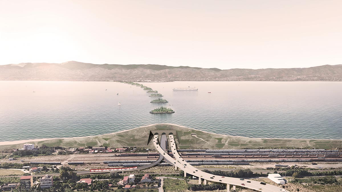 Angelo Renna proposes a submerged floating bridge over the Strait of Sicily