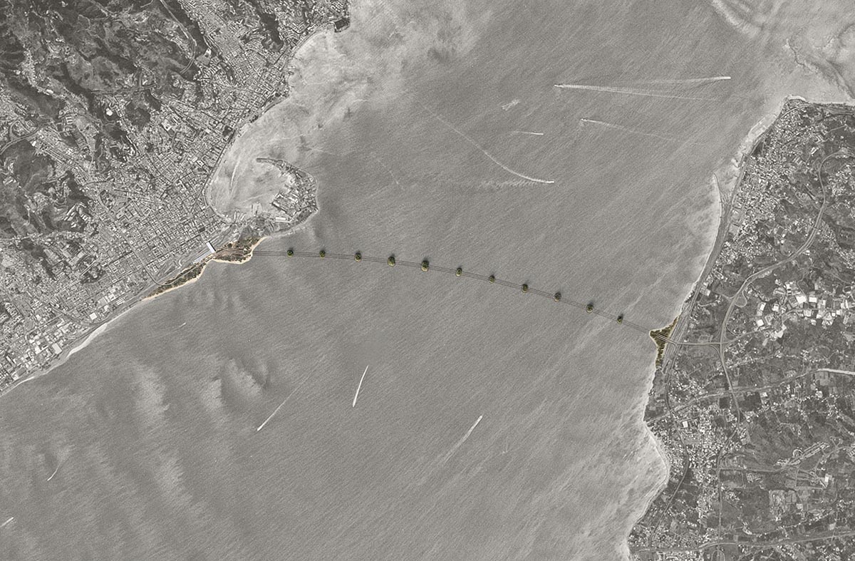 Angelo Renna proposes a submerged floating bridge over the Strait of Sicily