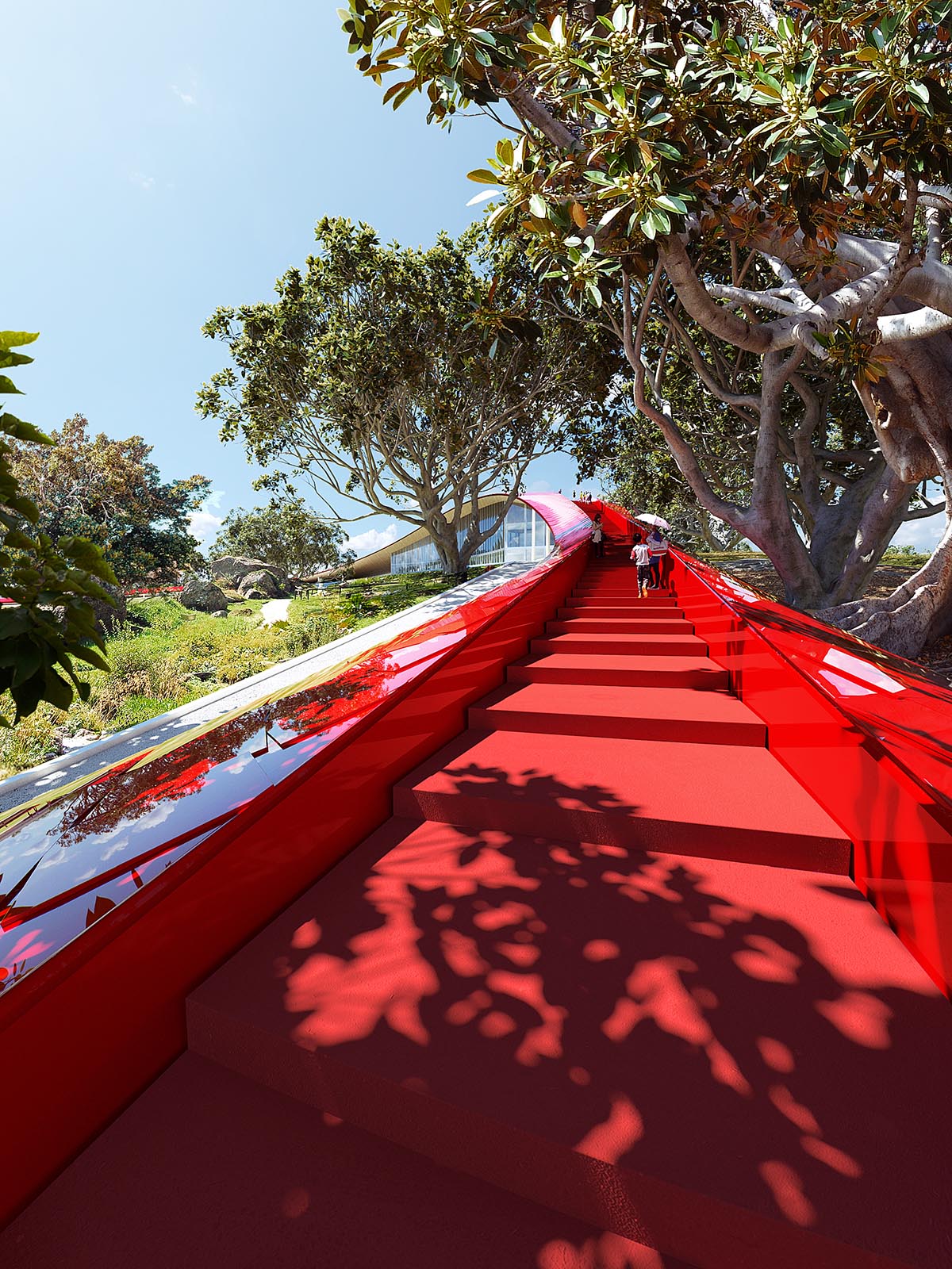 Construction starts on Powerhouse Company's red ribbon-like Exhibition Center in China