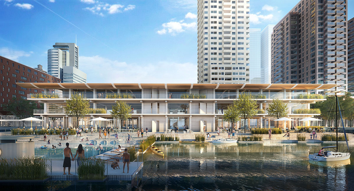 Powerhouse Company reveals its floating office building entirely made out of timber in Rotterdam