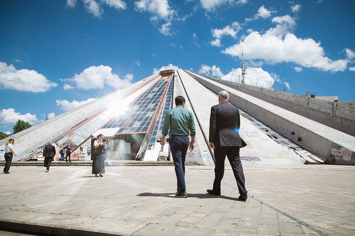 MVRDV transforms Albania's communist-era pyramid into a Culture Center with mega urban staircases